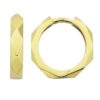 9ct Yellow Gold Faceted Huggie Earrings, 2.6mm x 10mm, Featuring a Polished Finish & Secure Hinged Clasp - 5ER0482