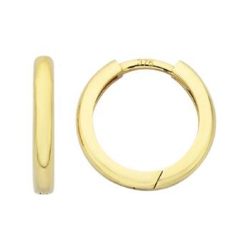 9ct Yellow Gold Half-Round Plain Huggie Earrings, 2mm x 10mm, with a Polished Finish & Secure Hinged Clasp - 5ER0476 Gold Earrings 