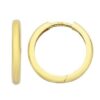 9ct Yellow Gold Half-Round Plain Huggie Earrings, 2mm x 12mm, with a Polished Finish & Secure Hinged Clasp - 5ER0477