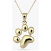 9ct Yellow Gold Paw Print Pendant, 21mm x 13mm, with a Smooth Polished Finish - 5P0322