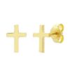 9ct Yellow Gold Polished Cross Stud Earrings - 5ER0403