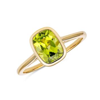 9ct Yellow Gold Rectangle Peridot Ring - R2015PDC Gold Earrings 