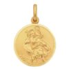 Elegant 9ct Yellow Gold Round St Christopher Pendant, 20mm Diameter, with Detailed Engraving - 5P0027