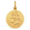 Elegant 9ct Yellow Gold Round St Christopher Pendant, 22mm Diameter, with Detailed Engraving - 5P0035