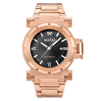 MATAI Genesis G4 SX One Automatic Rose Gold case  Case & Strap, Black Dial WATCH 