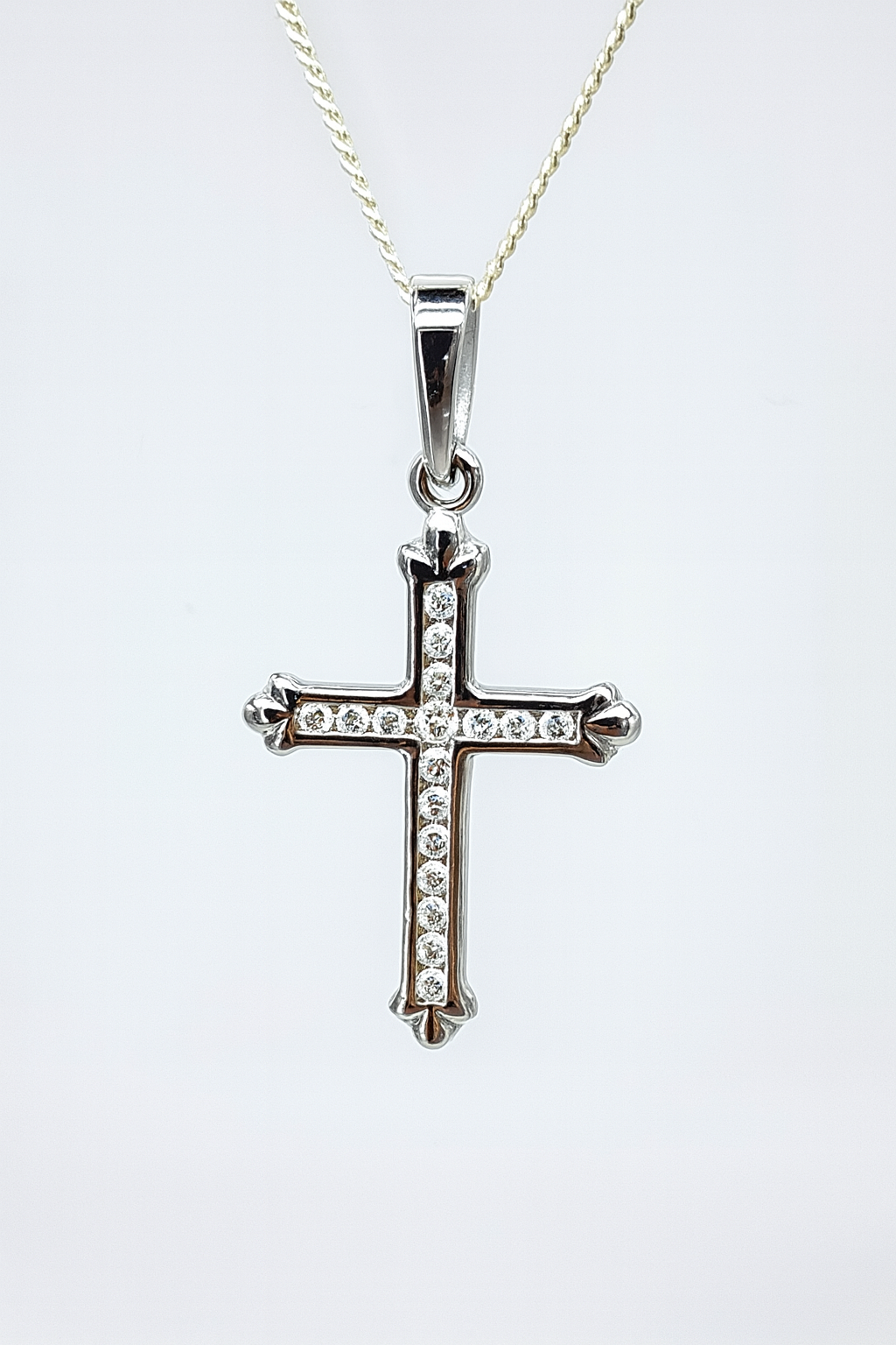 Sterling Silver Cross Pendant with Cubic Zirconia and Complimentary Chain - DJ88741P/5 Sterling Silver Pendants 