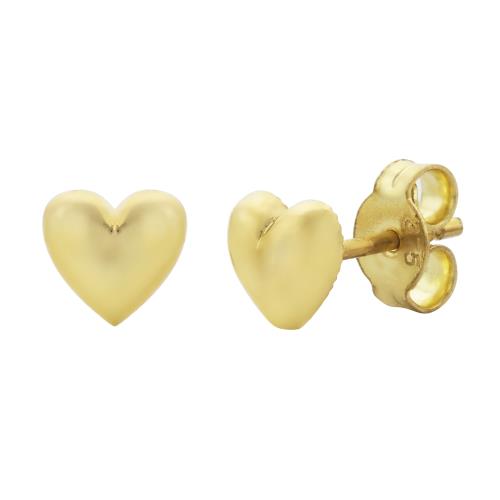 9ct Yellow Gold 6mm Polished Heart Stud Earrings - 5ER0275 Gold Earrings 
