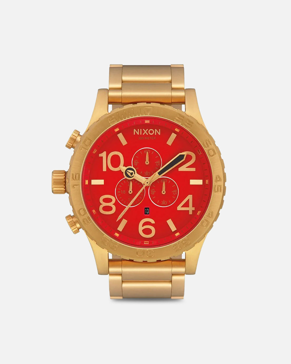 NIXON 51-30 CHRONO A1389-514-00 | Oversized 51 mm Stainless Chronograph – Gold/Red Dial NIXON, WATCH 