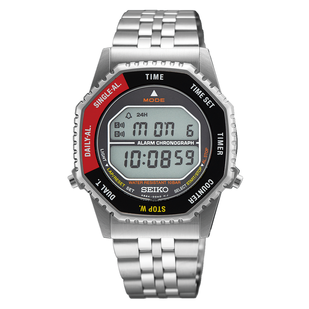 Seiko SMGG19P1 “Rotocall Revival” Digital Quartz – Stainless Steel Bracelet – Digital Alarm/Chronograph CASIO 