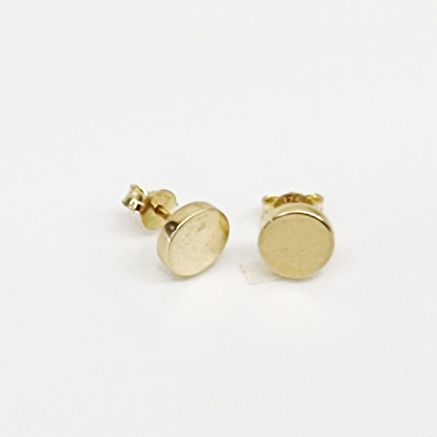 9ct Yellow Gold 7mm Flat Button Stud Earrings - 5ER0332 Seiko 