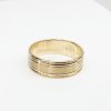 9ct Yellow Gold 7mm Grooved Wedding Band