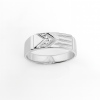 Sterling Silver Chevron Band with Cubic Zirconia – 5.8mm Top Width