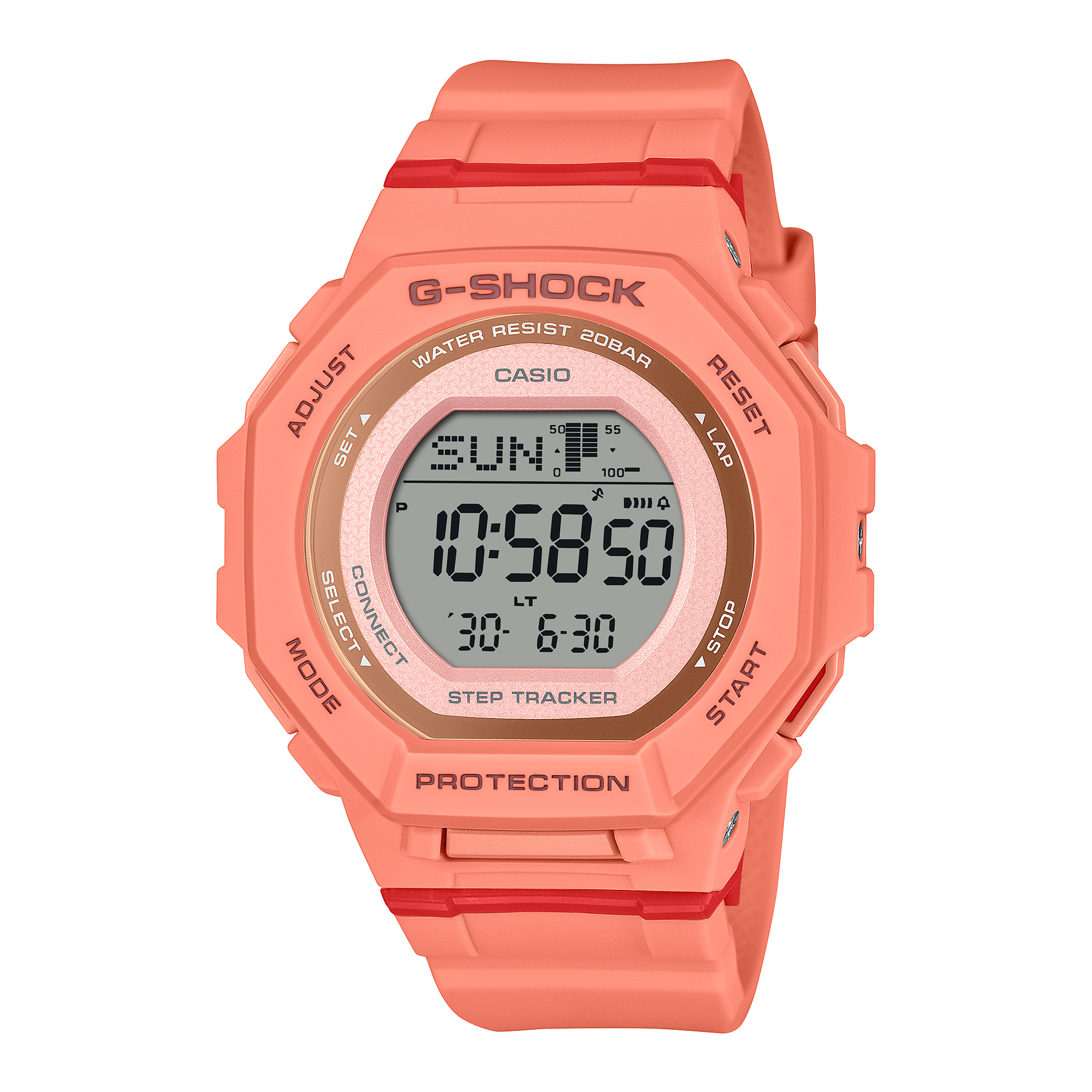 Casio G-Shock GMDB300SC-4DR – G-SQUAD Step Tracker Women/Unisex Watch, Coral Accent G-SHOCK 