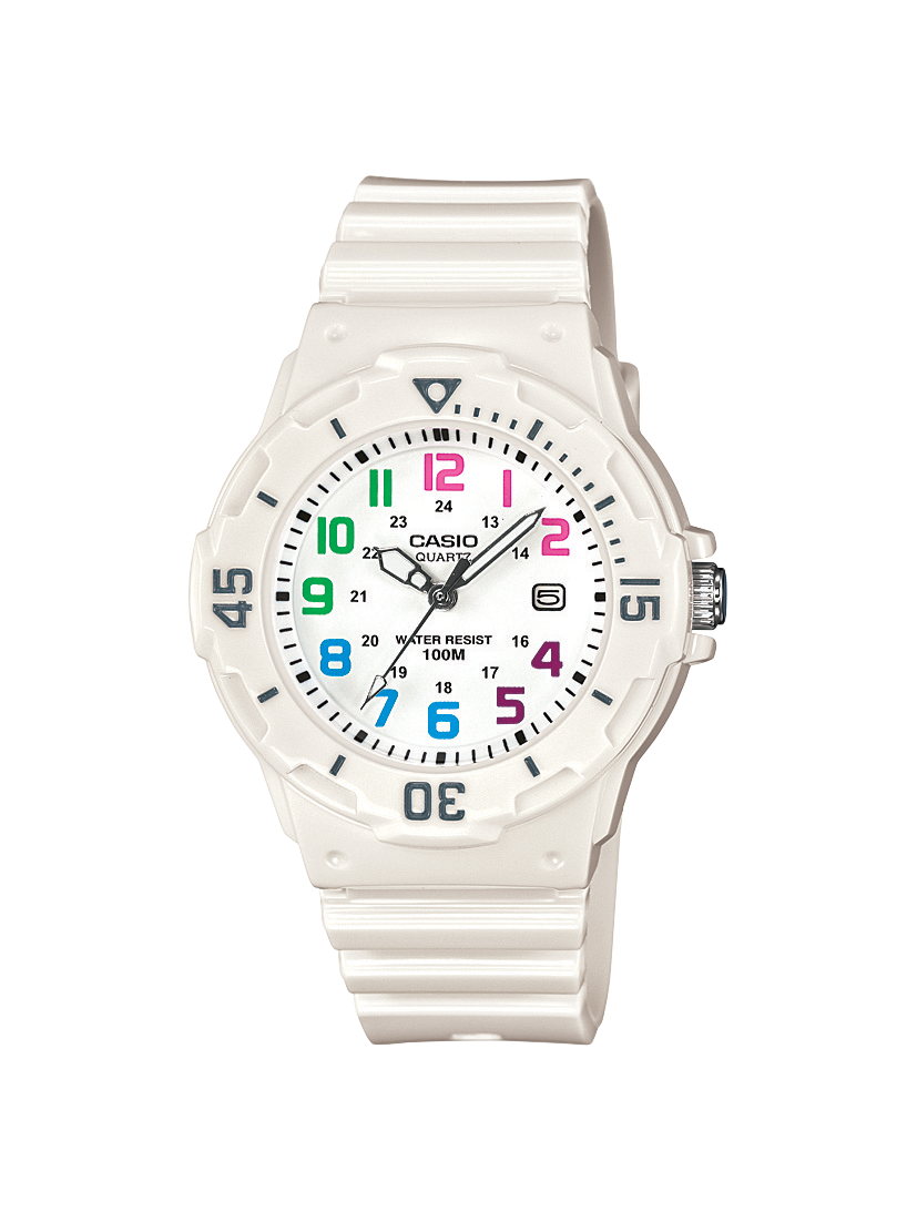 CASIO LRW200H-7B – White Resin Strap Analog 100m Dive-Style Watch CASIO 