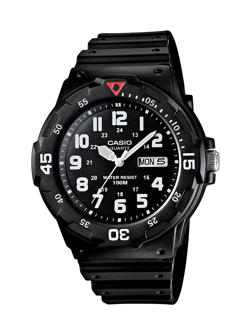CASIO MRW200H-1BVDF – Black Resin Case & Strap, 100 M Water-Resistant Analog Watch CASIO 