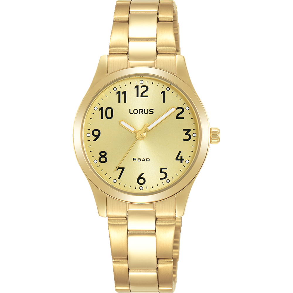 Lorus RRX14JX-9 Ladies Classic Gold Dress Watch – 28 mm Gold-Tone Stainless Steel Bracelet & Champagne Dial LORUS 