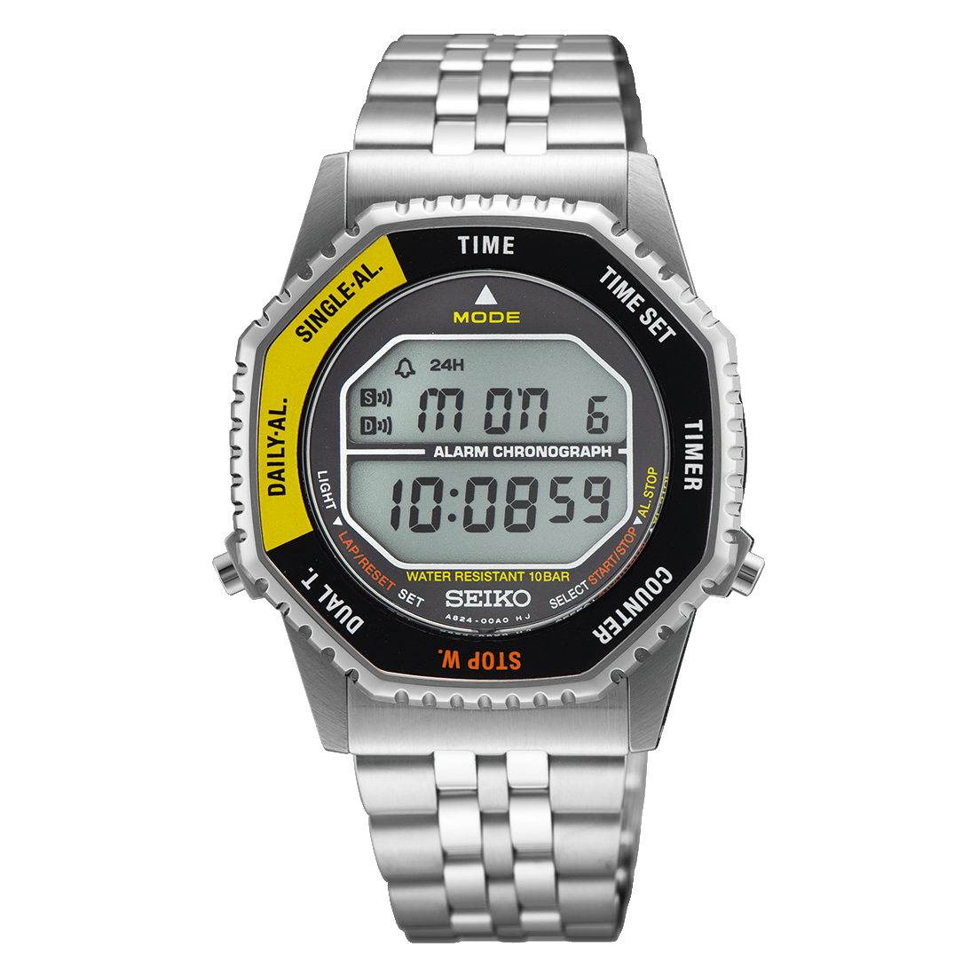 Seiko SMGG17P1 “Rotocall Revival” Digital Quartz – Stainless Steel Bracelet – Digital Alarm/Chronograph CASIO 