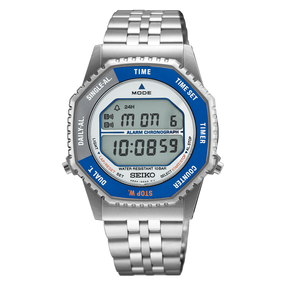 Seiko SMGG21P1 “Rotocall Revival” Digital Quartz – Stainless Steel Bracelet – Digital Alarm/Chronograph CASIO 