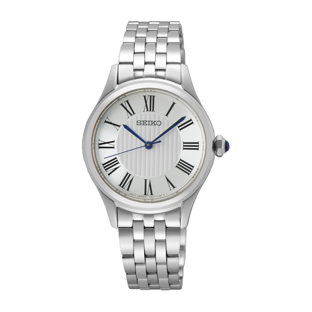 Seiko SUR609P1 Classic Ladies Quartz Dress Watch – Silver Stainless Steel, Roman Numerals, Sapphire Crystal Greenstone?Jewellery 