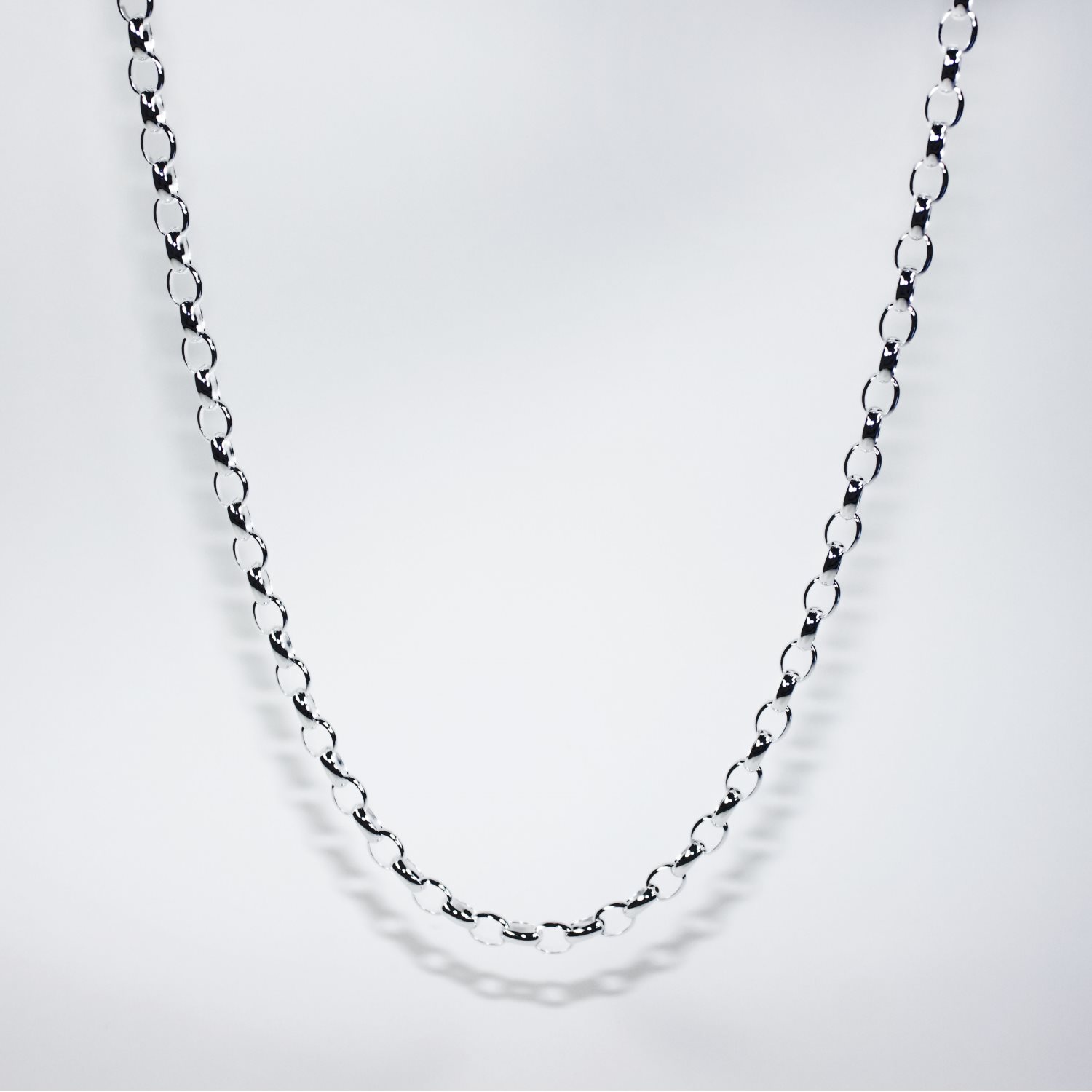 Sterling Silver BO3 Oval Belcher Chain with Parrot Clasp Sterling Silver Chains 