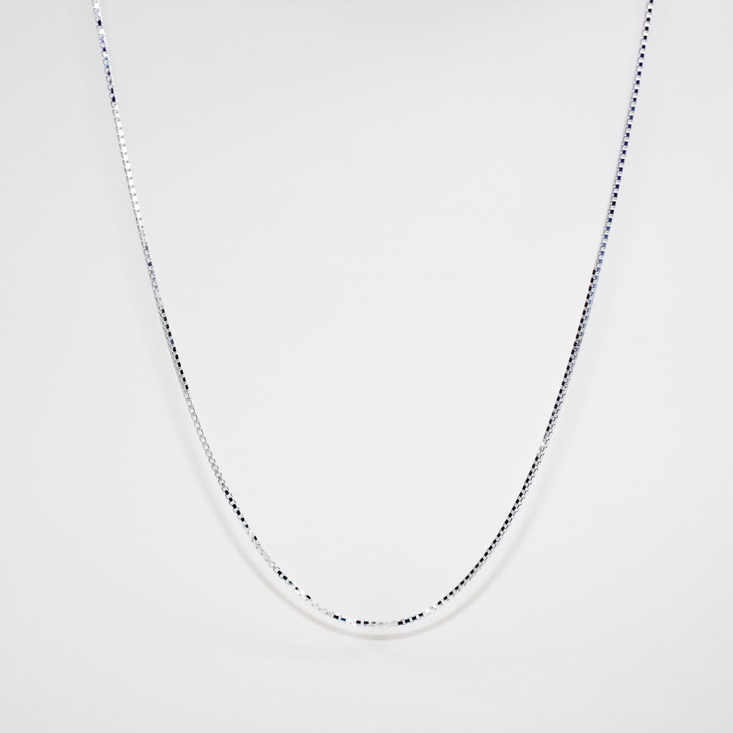 Sterling Silver 1.3mm Square Box Chain with Bolt Ring Catch Sterling Silver Chains 