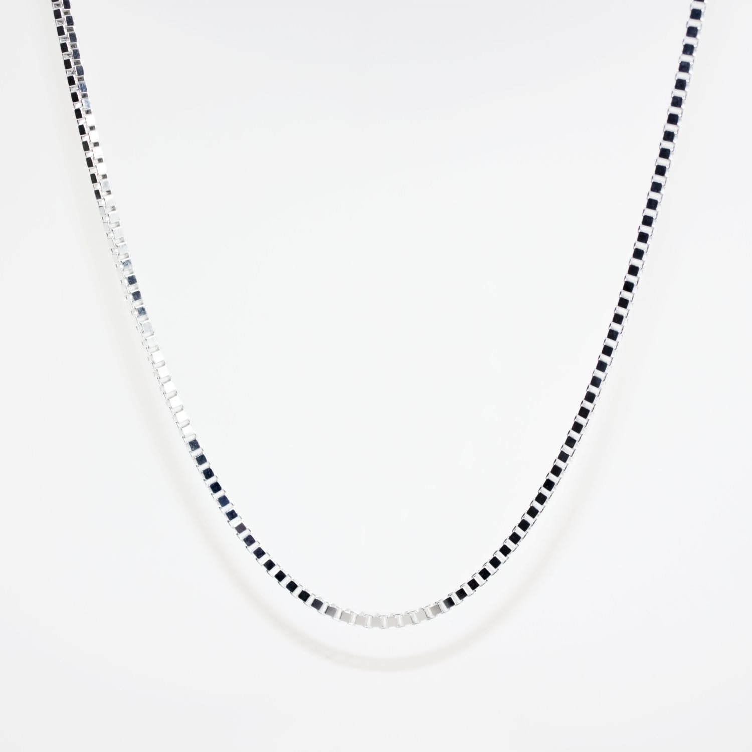 Sterling Silver 2.6mm Square Box Chain with Lobster Catch Sterling Silver Chains 