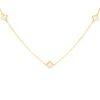 9ct Yellow Gold 3 Mother of Pearl Clover Petal Necklace 41-43cm - 9CT3MOP