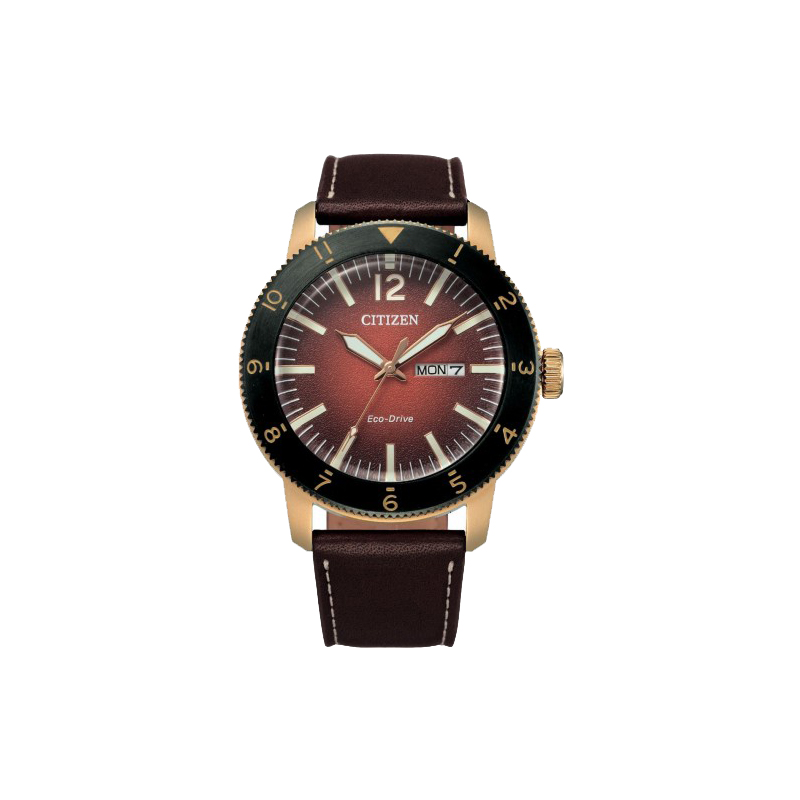 Citizen AW0079-13X Eco-Drive Men’s Watch – Rose Gold Case, Orange Dial, Brown Leather Strap G-SHOCK 