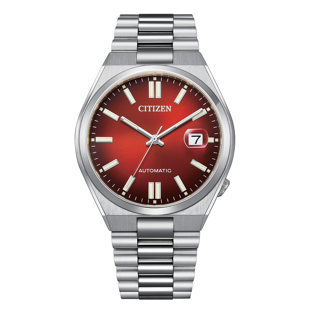 Citizen Tsuyosa NJ0150-56W Automatic Watch – 40 mm Red Sunray Dial, Stainless Steel Bracelet Citizen Eco-Drive 