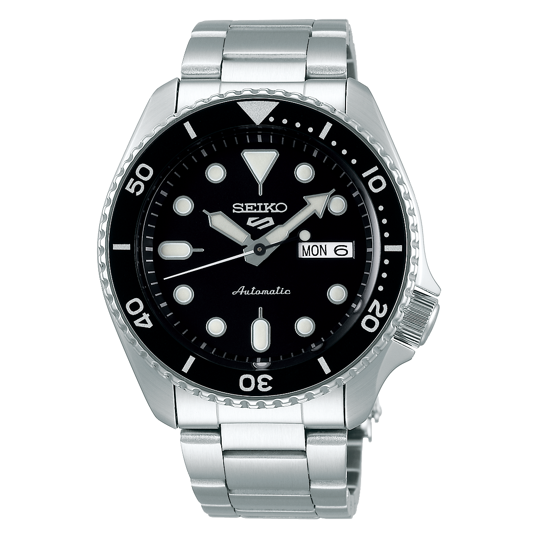 Seiko 5 Sports SRPD55K1 Automatic Watch – 42.5mm Stainless Steel, Black Dial, Day/Date, 100 m Water Resistant Seiko 