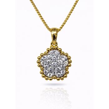 18ct Yellow Gold Clover Cluster Diamond Pendant (0.28ct TDW) - 18KR45199PL Gold Rings 