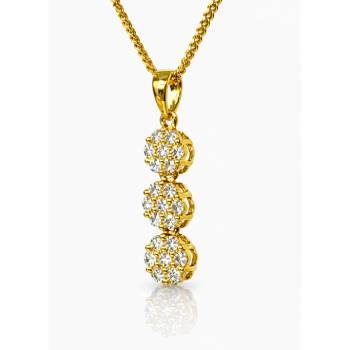 18ct Yellow Gold Diamond Triple Cluster Pendant 0.26ct TDW - 18KR20940PL Gold Rings 