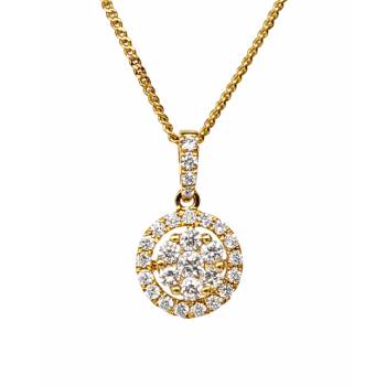 18ct Yellow Gold Natural Diamond Halo Pendant – 0.389ct Round Diamonds - 18KR21522NPL Gold Rings 