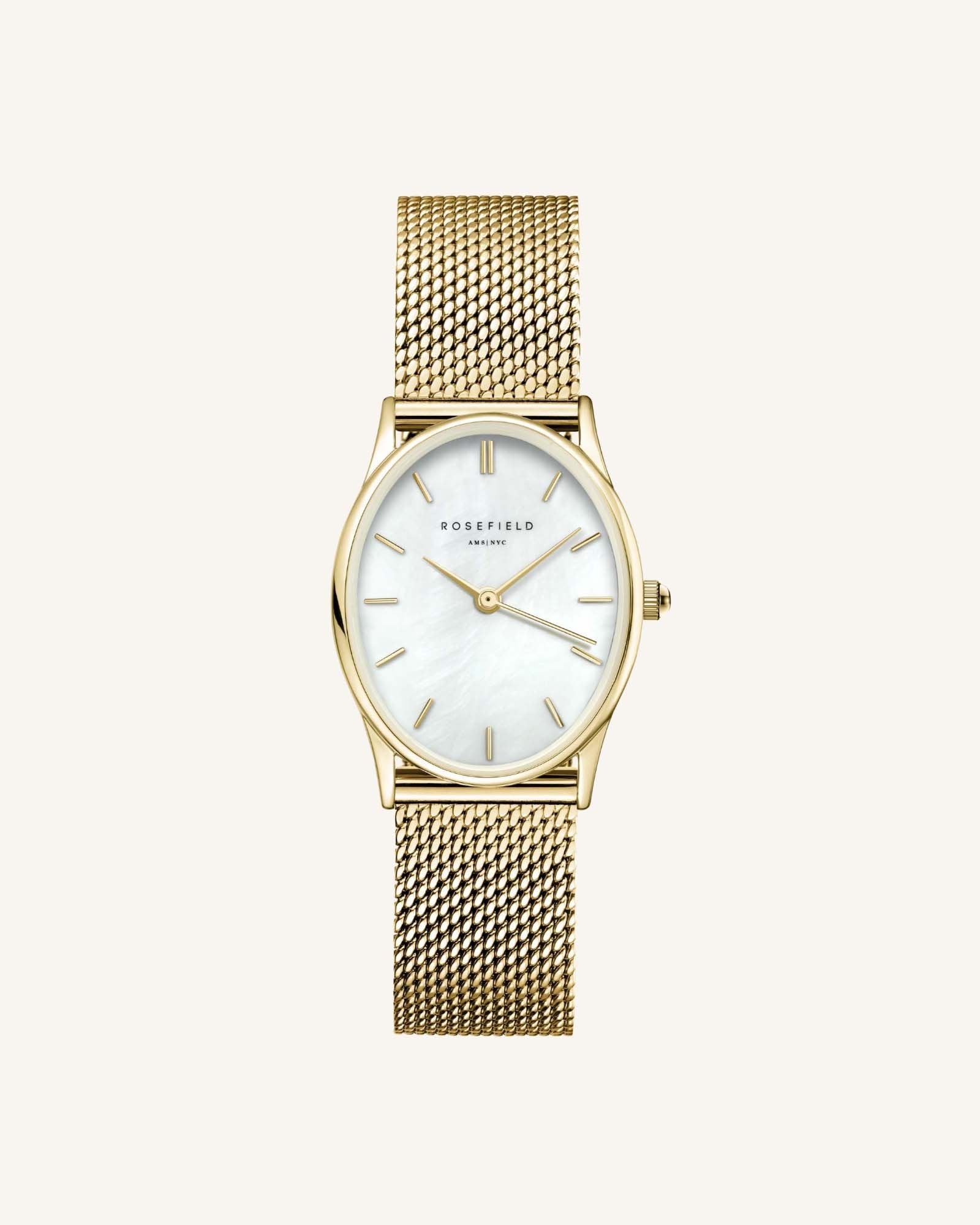 Rosefield Oval Pearl Gold Mesh - OWGMG-OV10 WATCH 