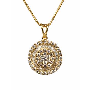 18ct Yellow Gold Natural Diamond Round Cluster Pendant – 0.76ct TDW - 18KR13537PBL Gold Rings 