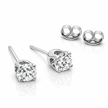 9ct White Gold 0.40ct Natural Diamond Stud Earrings – D–F Colour VS Clarity - 9WDS40 21st Keys 