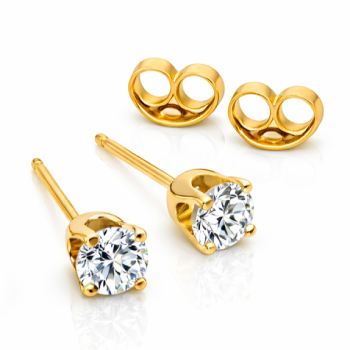 9ct Yellow Gold 0.40ct Natural Diamond Stud Earrings – D–F Colour VS Clarity - 9YDS40 21st Keys 