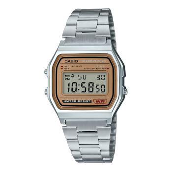 Casio Digital Vintage Brown Dial Stainless Steel Band - A158WEA-9D G-SHOCK 