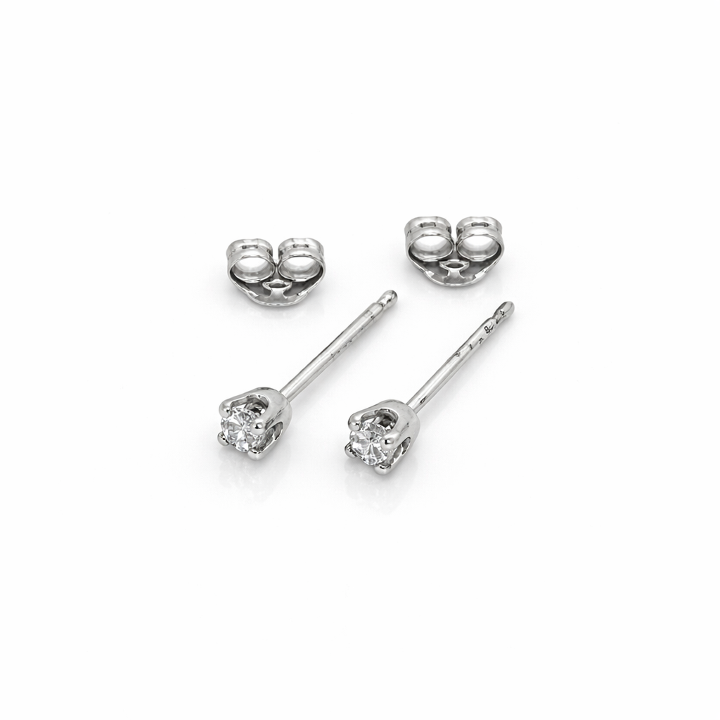 9ct White Gold Lab Grown Diamond Stud Earrings 0.10ct Total, D–F Colour VS Clarity, 4 Claw Setting - 9WDS10 21st Keys 9ct White Gold Lab Grown Diamond Stud Earrings 0.10ct Total, D–F Colour VS Clarity, 4 Claw Setting - 9WDS10 21st Keys