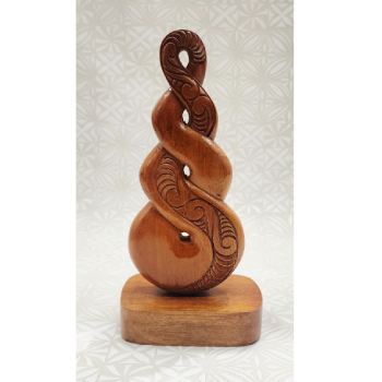 Hand-Carved Wooden Triple Twist on Base – Made in New Zealand 21st Keys 