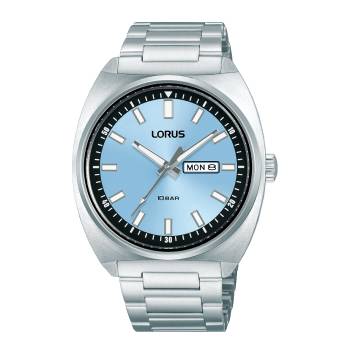 Lorus Gents Quartz 100M WR, Light Blue Dial, Day & Date - RH317BX9 LORUS 