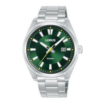 Lorus Gents Quartz Green Dial, Stainless Steel Case & Band, 100m WR - RH921SX-9 LORUS 