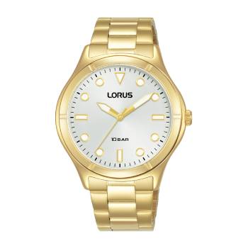 Lorus Ladies Gold Tone Watch – White Dial, Quartz Movement, 100m Water Resistant (RG248VX9) LORUS 