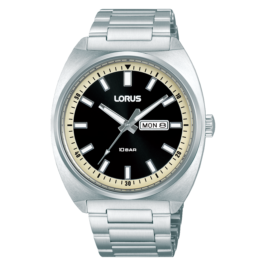 Lorus Gents Quartz 100M WR, Black Dial, Day & Date - RH311BX9 LORUS 