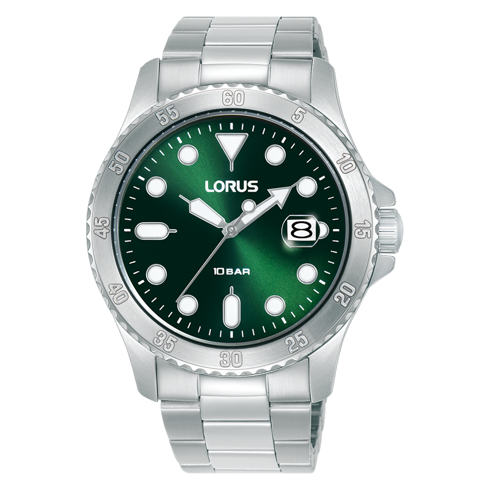 Lorus Gents Sports Quartz Green Dial, 100m WR - RS969DX-9 LORUS 