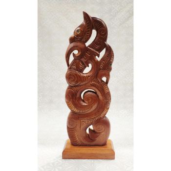 Wooden Hand Carved X-Large Manaia on Stand - WA042B  