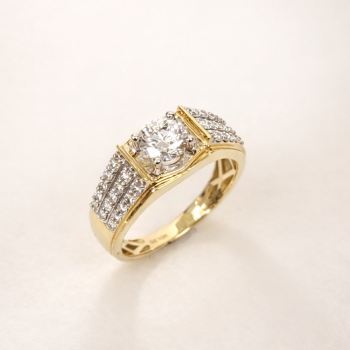 10ct Yellow Gold 1.50CT Lab Grown Diamond Gents Ring – 1.00CT Centre, EF VS - LGR44396 Gold Earrings 