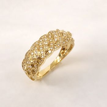 10ct Yellow Gold Diamond Twist Band Ring – 0.25ct Lab Grown Diamonds (EF/VS) - LGR46230 Greenstone?Jewellery 