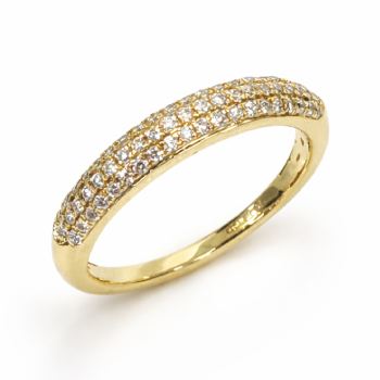 9ct Yellow Gold 0.31ct Lab Grown Diamond Ring – Triple Row Round Cut | EF VS | 4 Claw Set - AURG1087 Greenstone?Jewellery 