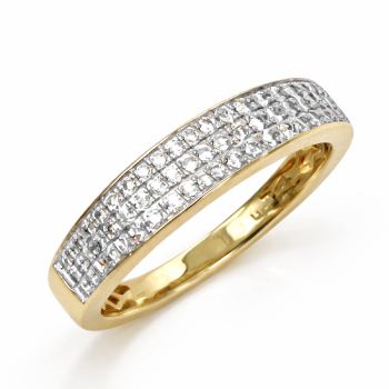 9ct Yellow Gold 0.40ct Lab Grown Diamond Triple Row Band Ring – EF/VS - AURG1162 Greenstone?Jewellery 